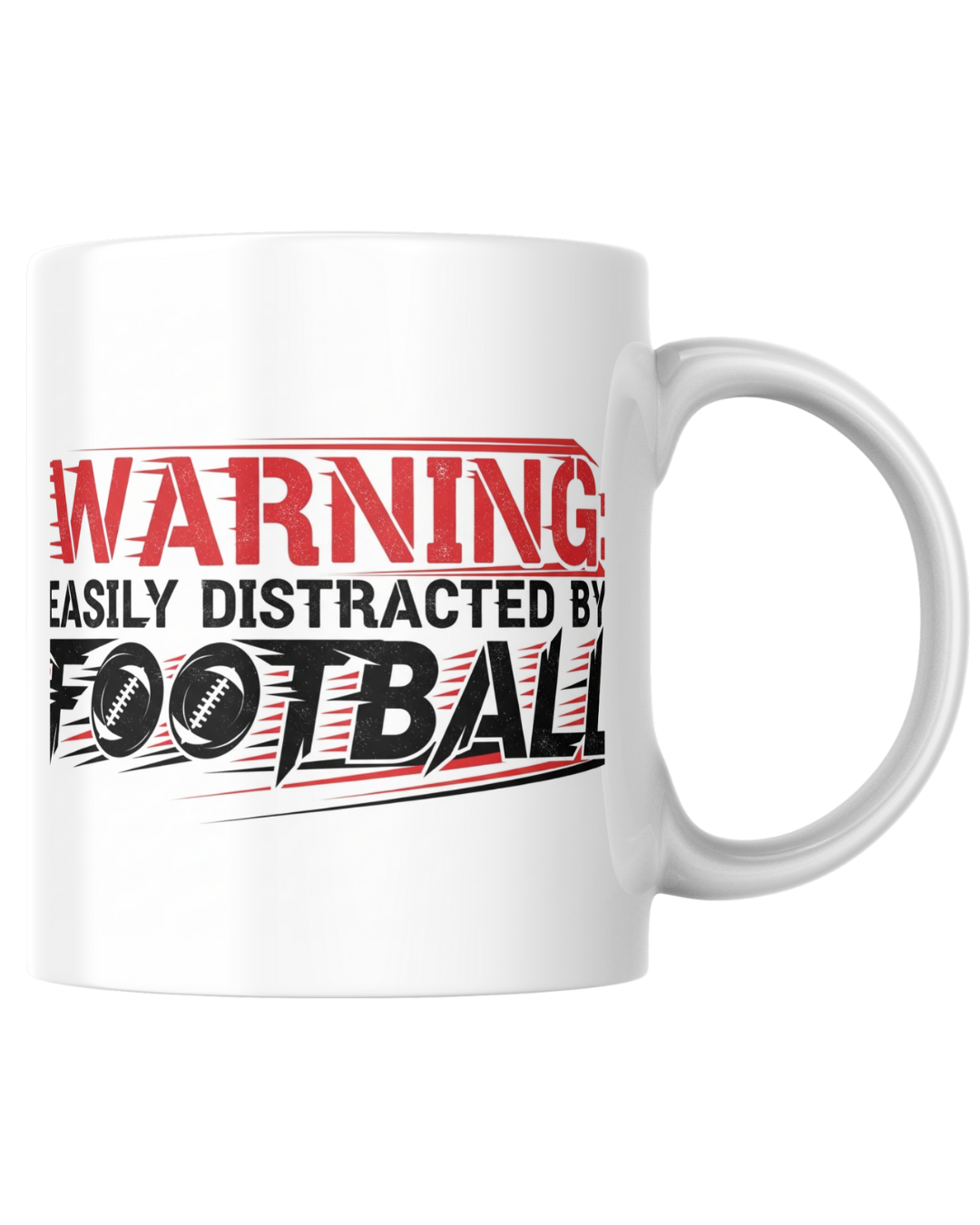 Caneca Engraçada "Aviso: Distraído por Futebol" - Presente para Fanáticos