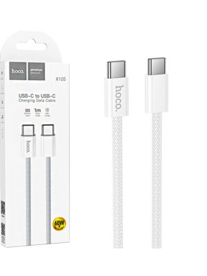 Hoco Cable X105 Hero Type-C to Type-C 60W 3A 1M White