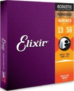 Elixir Phosphor Bronze Nanoweb Guitar Strings, Medium, 13-56